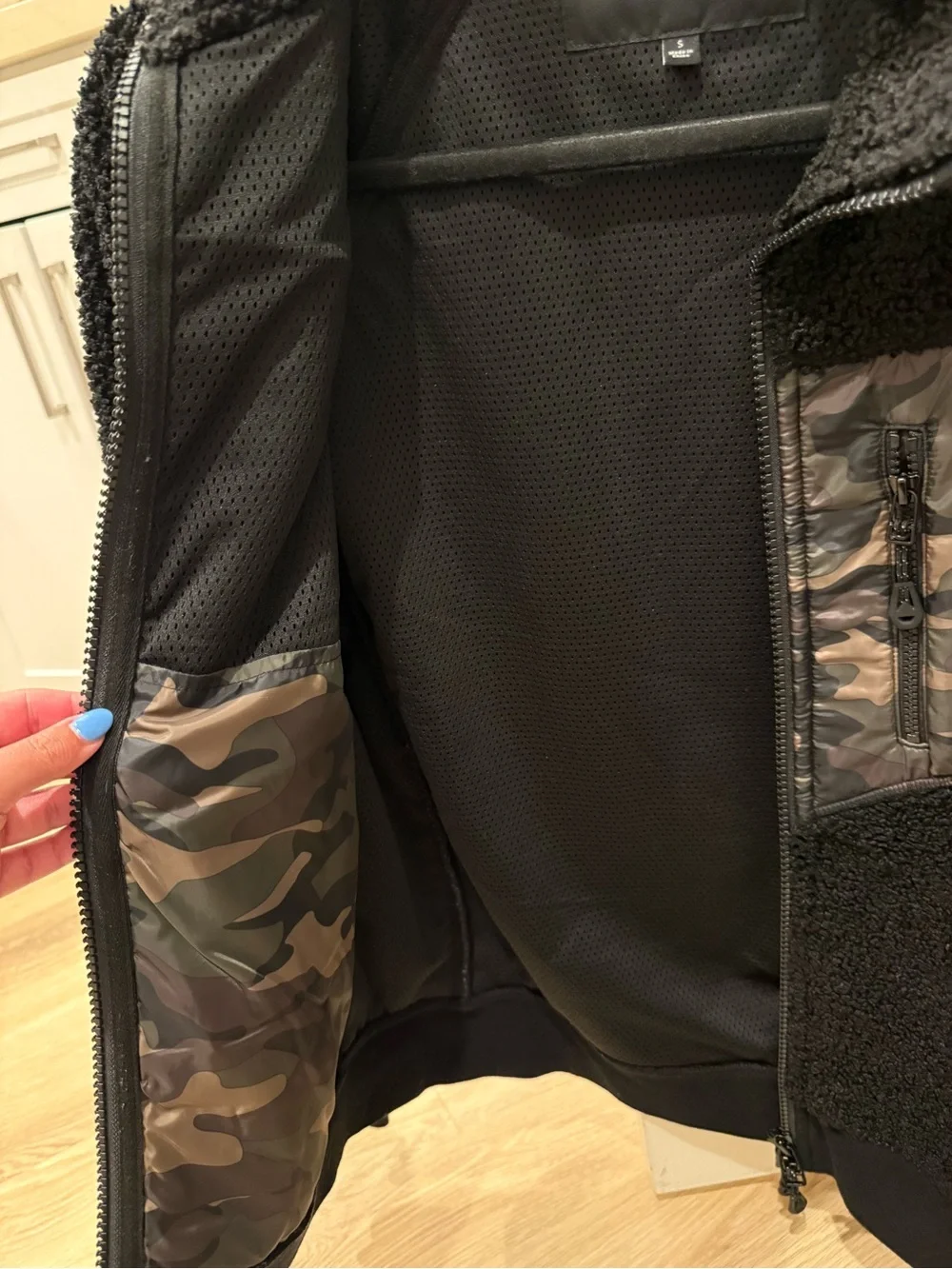 Joe’s Jeans Black Sherpa Camo Jacket